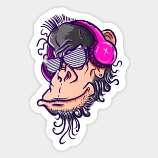 Funky DJ Monkey Sticker